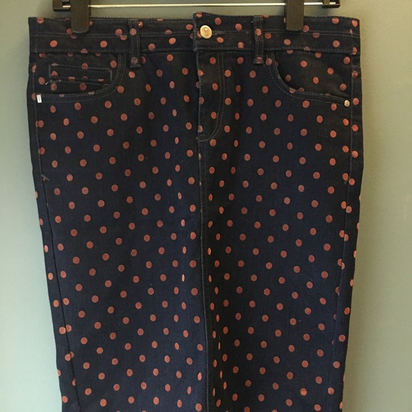 Anthropologie jean polka dot  skirt - Picture 2 of 3